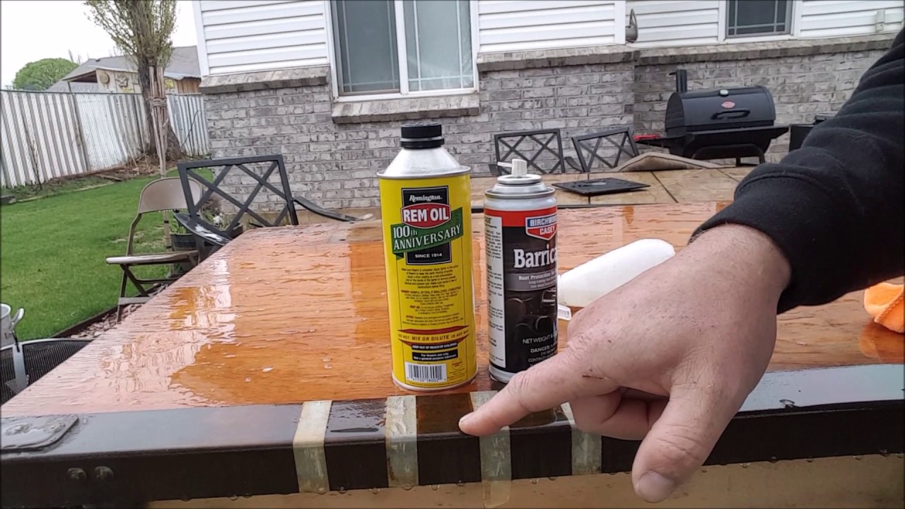 Comparing gun oil for rust prevention.