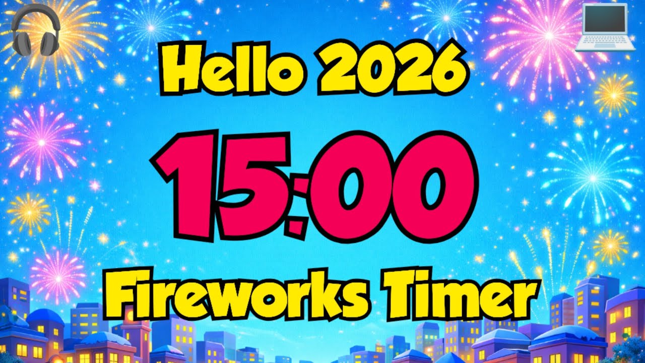 15 Minutes Timer for New Year 2026 🎇 Start Fresh & Stay Focused