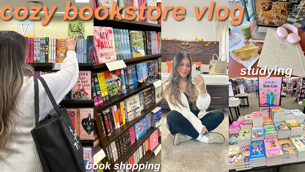 🍂cozy bookstore vlog📚🧡 spend the day book shopping at Barnes & Noble with me🤎 studying and reading✨