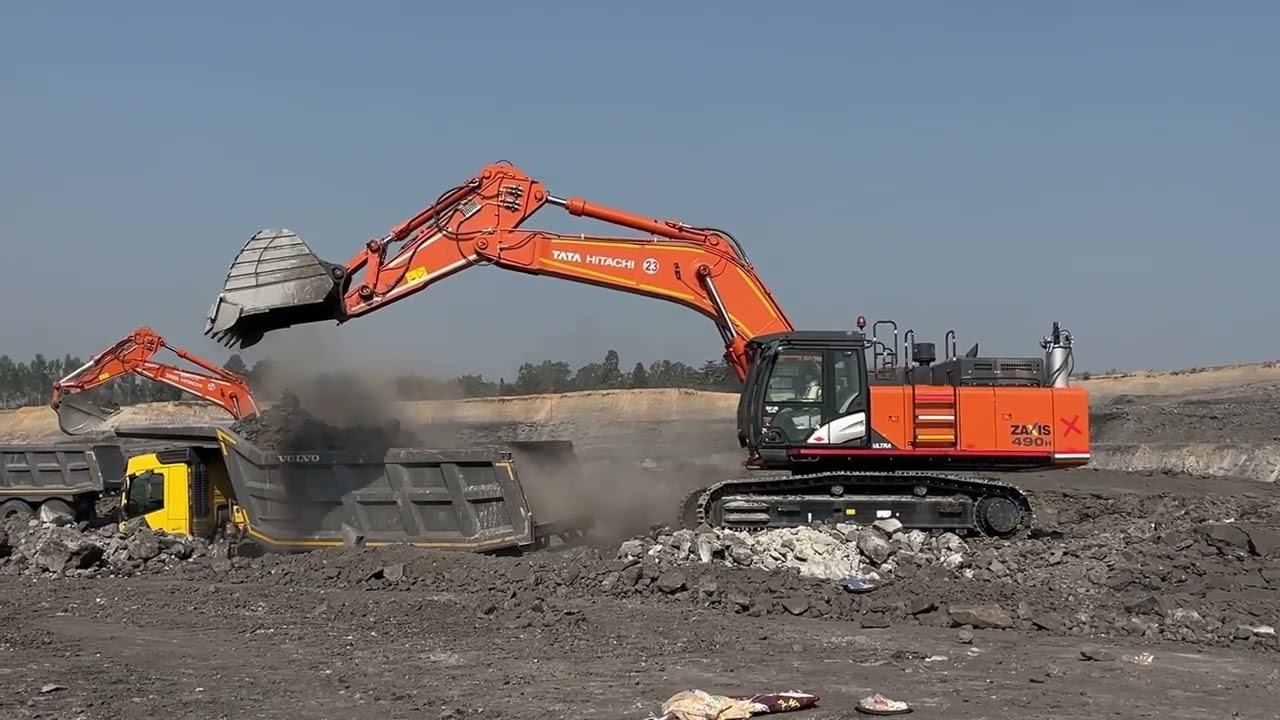excavator loading trucks || ZAXIS 490 2X speed || 