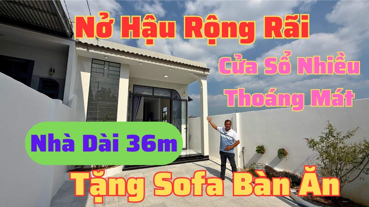 Nh&agrave; Hậu D&agrave;i 36m Nở Hậu Gần Chợ Trường Học | 6x36m | Long Hoa T&acirc;y Ninh | 1 Tỷ 490 | 1486N