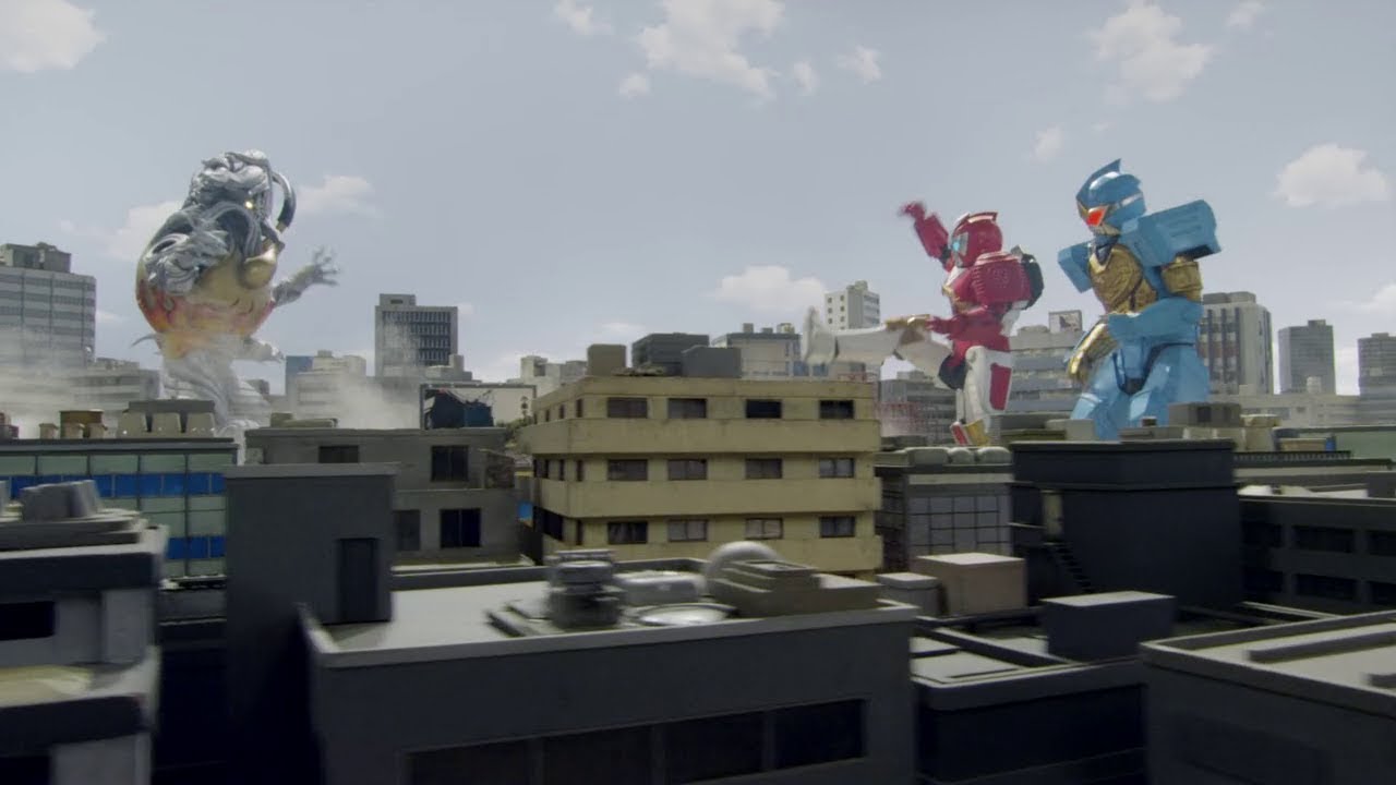 Robo Red Zord & Robo Rider Zord Vs Toxitea!