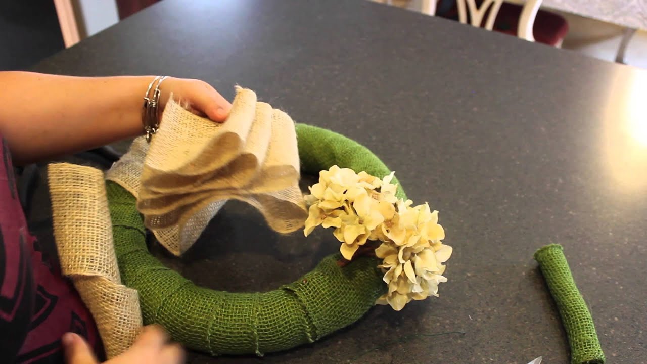 DIY Burlap Ribbon Wrapped Wreath | How to Make a Burlap Wreath - Artificial Plants and Trees