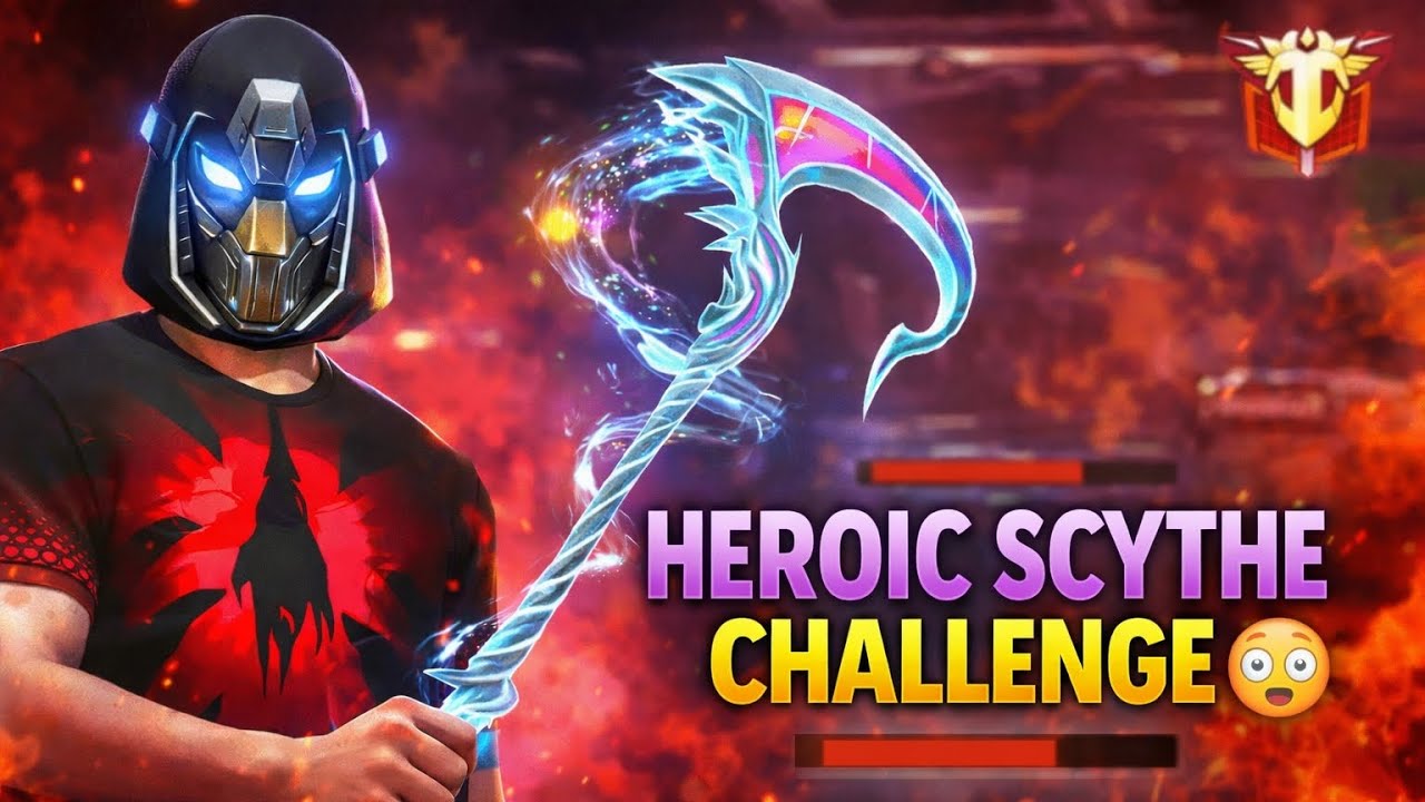 Heroic Scythe Challenge in Free Fire MAX 😱 | No Gun Only Scythe Full Gameplay