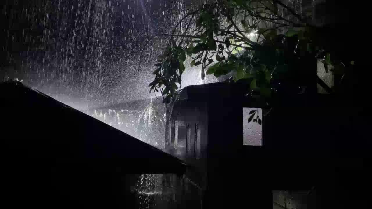 Relaxing Night Rain Sounds 🌙 Tin Roof Ambience
