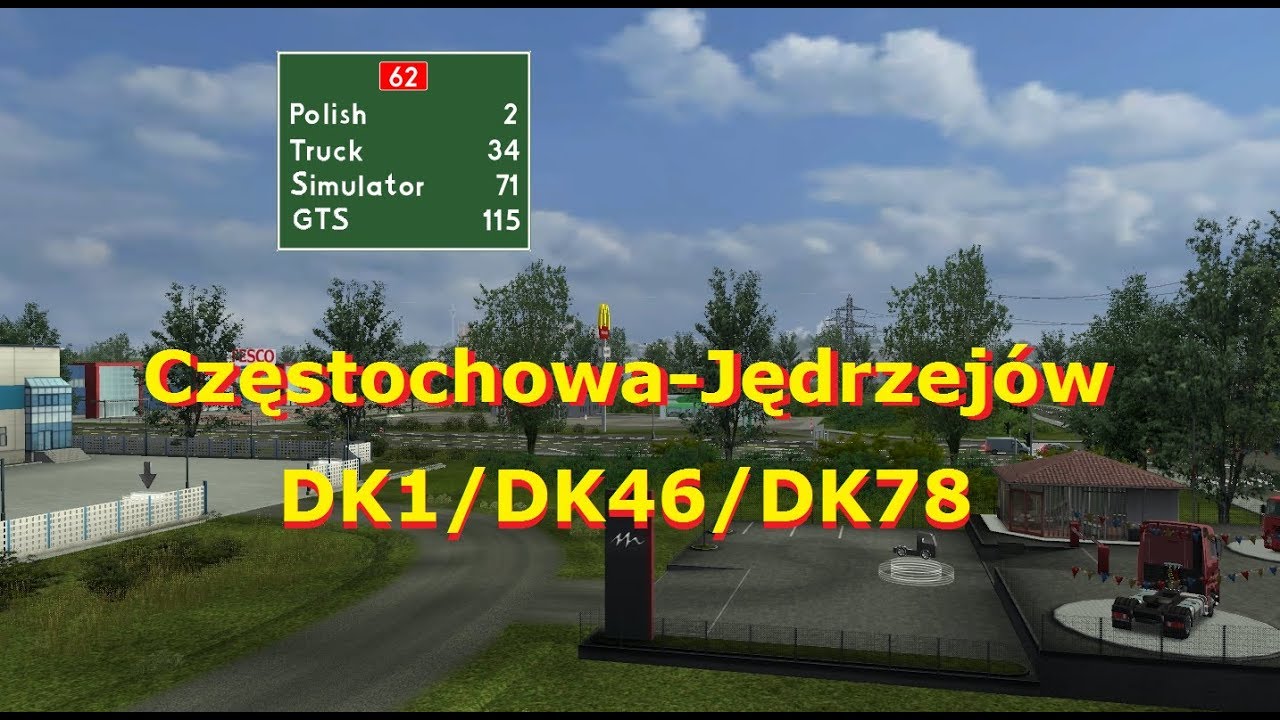 GTS Mapa Polski: Częstochowa-Jędrzejów DK1/DK46/DK78