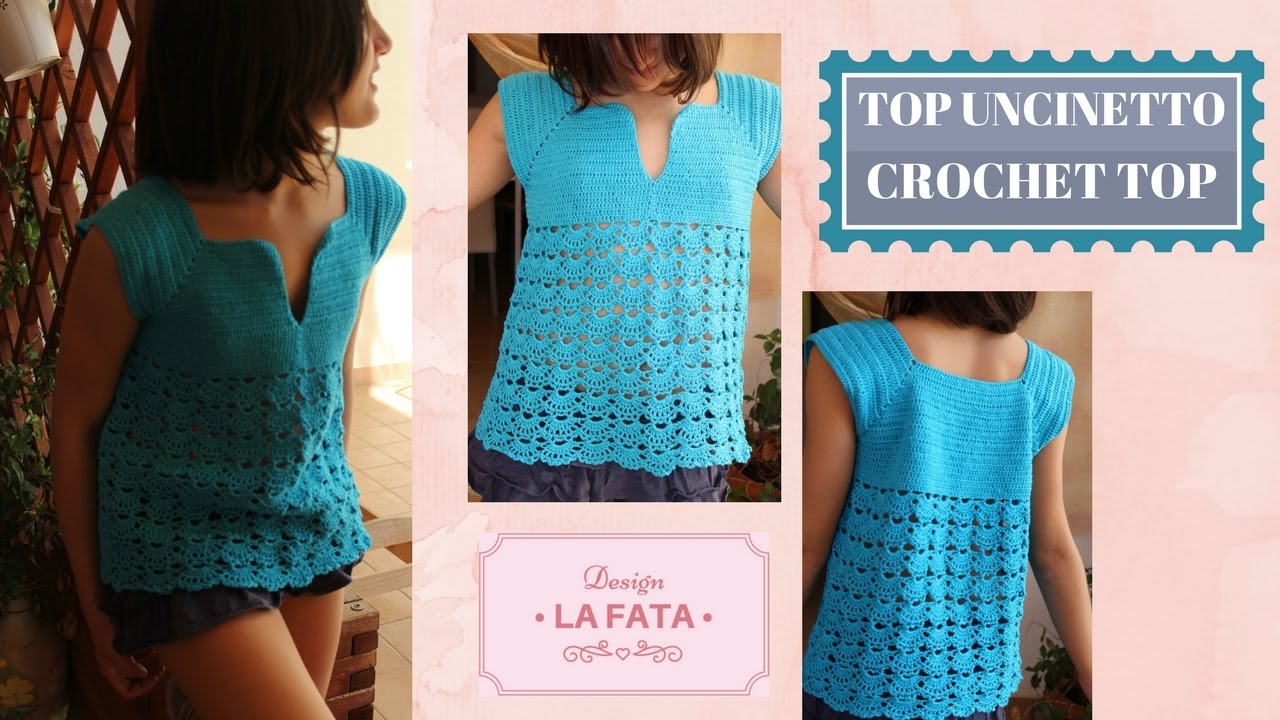 TUTORIAL: top down crochet/ top all'uncinetto/maglia top****lafatatuttofare***