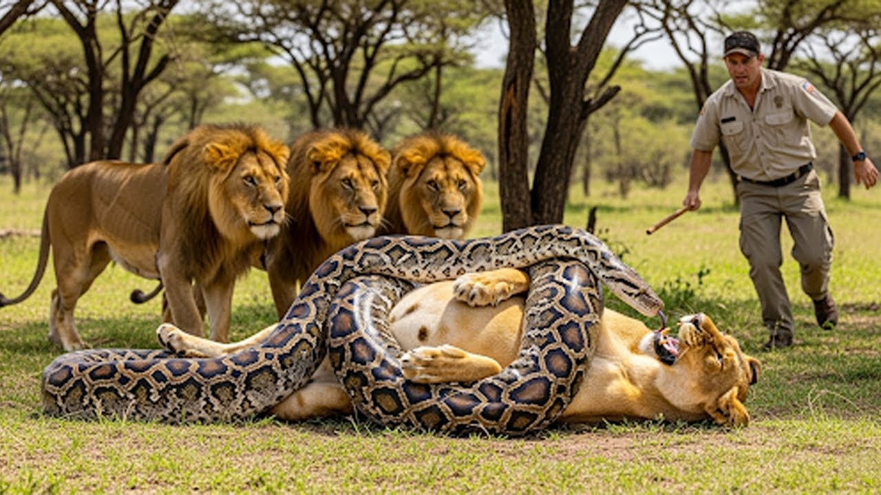 Man Finds Giant Python Attacking Pregnant Lioness, You Won&rsquo;t Believe the Lions&rsquo; Response!
