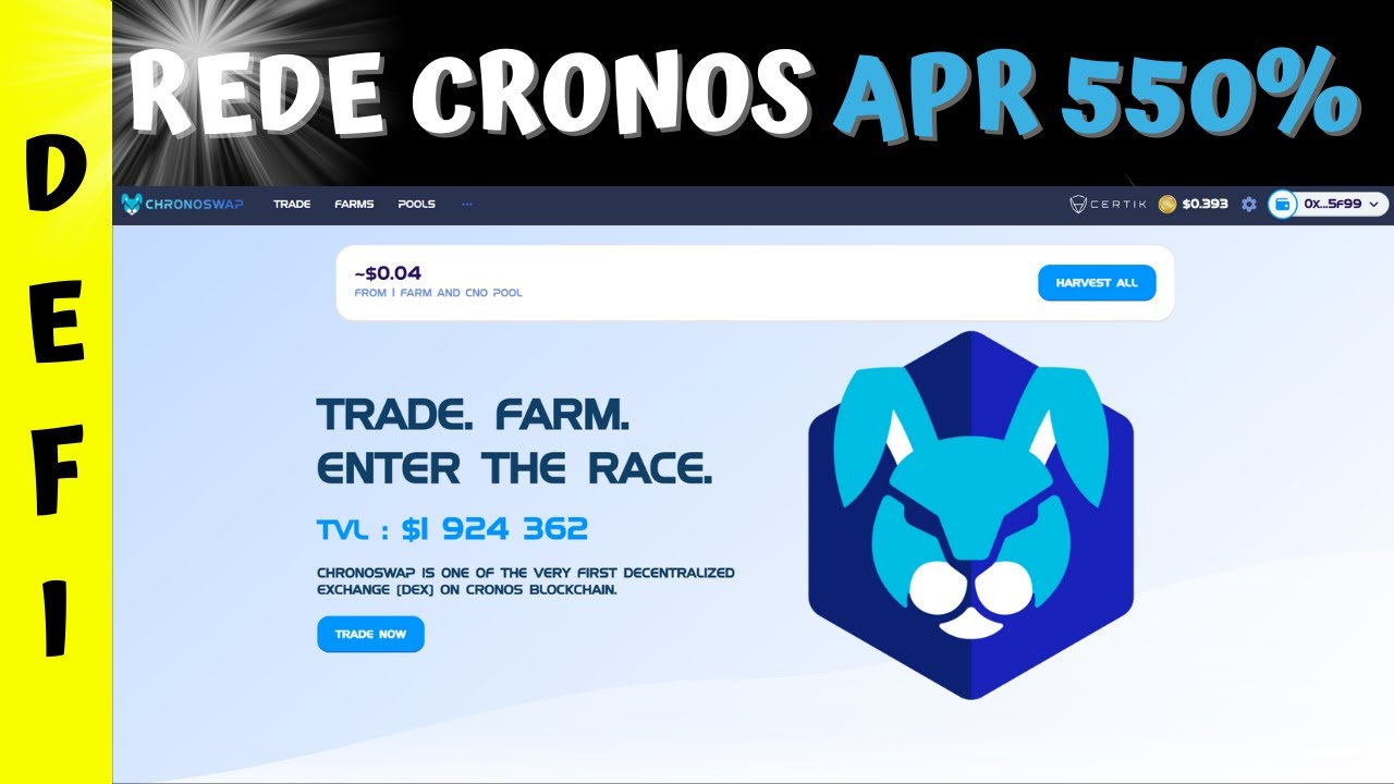 ANALISANDO OPORTUNIDADE NA REDE CRONOS A CHRONOSWAP FARM E POOL NA CRONOS COM APRS DE 400% REVIEW