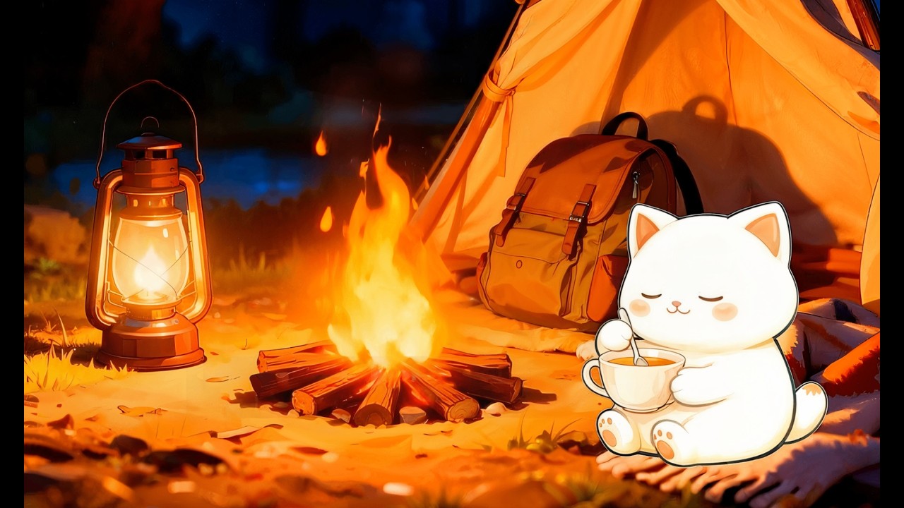 A Quiet Night by the Campfire 🔥 Cozy Relaxing Music for Deep Sleep, Study & Meditation