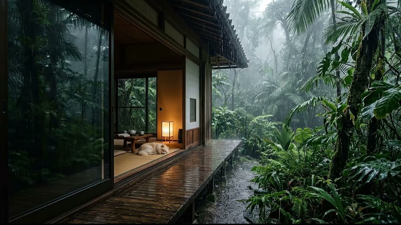 Memories of Yesteryear 🌿 Soft Acoustic Guitar & Rain in a Japanese Villa [3 HOURS]