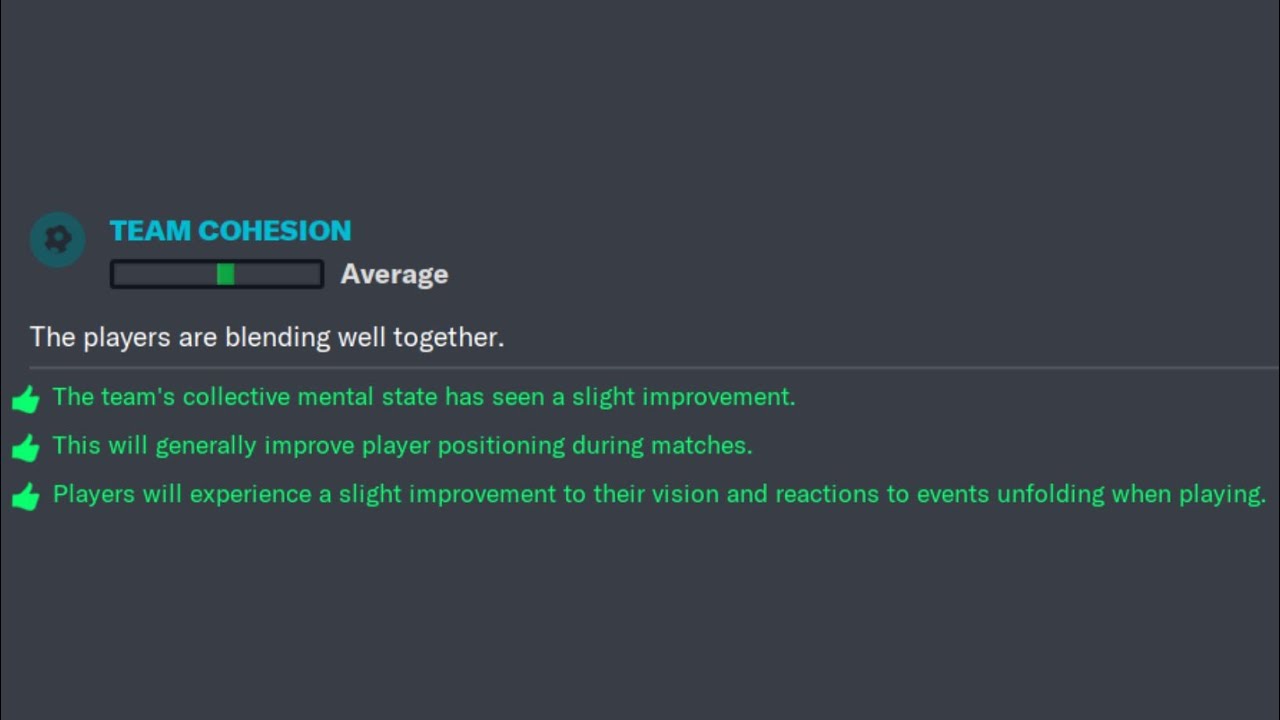 How Do You Improve Team Cohesion in Football Manager?