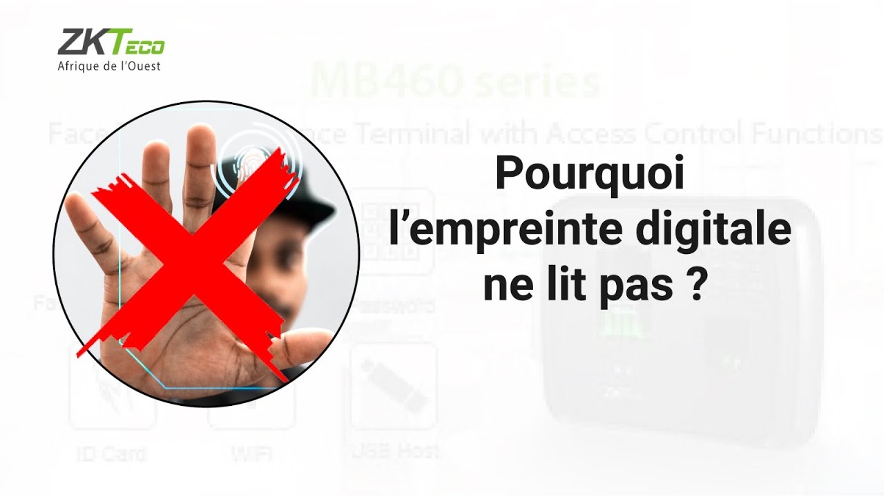 2min de ZKTECO | Pourquoi votre appareil ne lit pas votre Empreinte Digitale ? | ZKTeco_ao