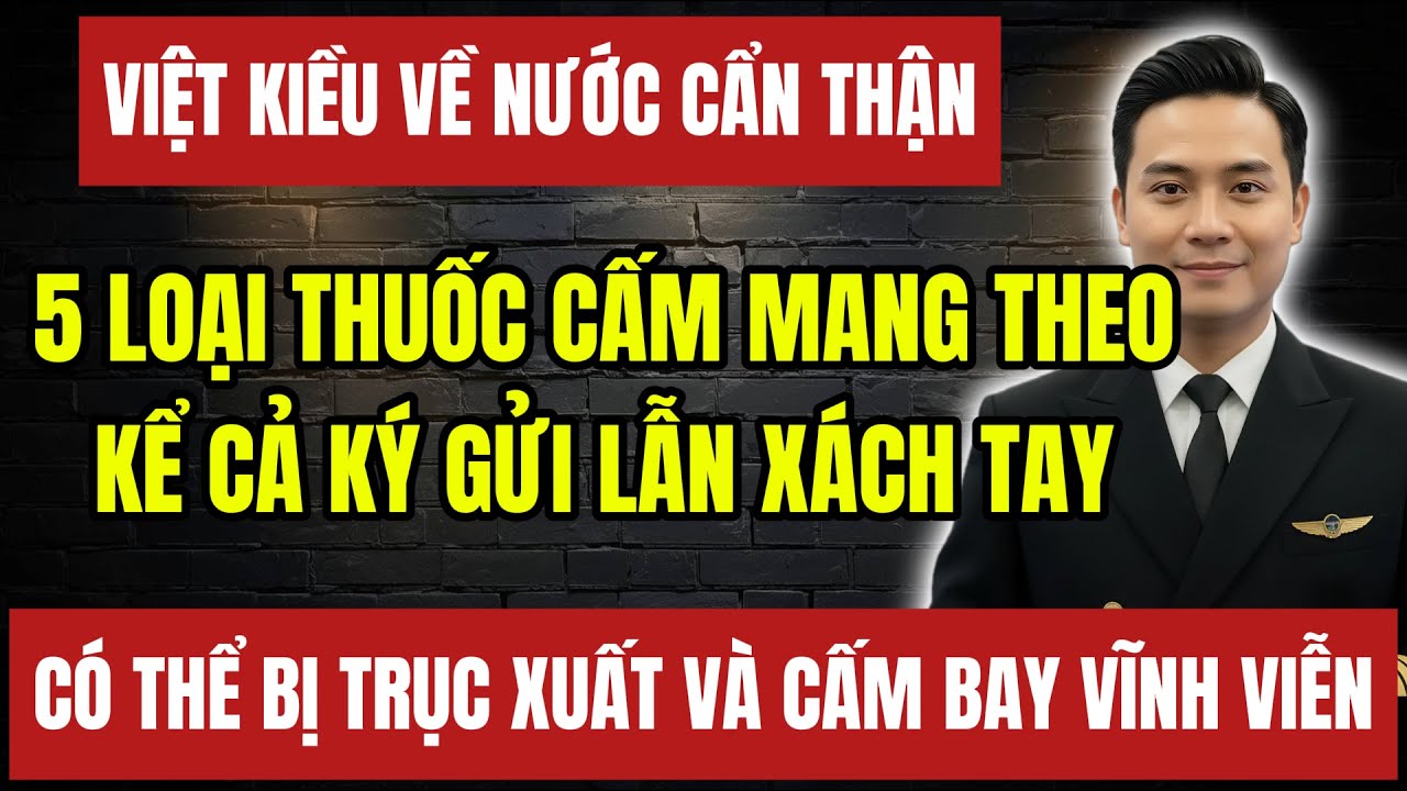 BÍ MẬT HÀNG KHÔNG : Việt Kiều Về Nước Lưu Ý 5 Loại Thuốc Bị Kiểm Soát Chặt Khi Xách Tay Lên Máy Bay