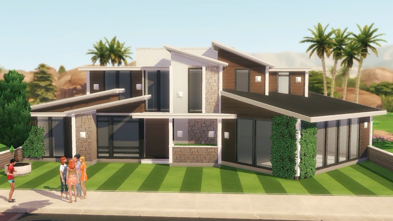 MODERN FAMILY HOME | The Sims 4 Stop Motion Build | No Cc