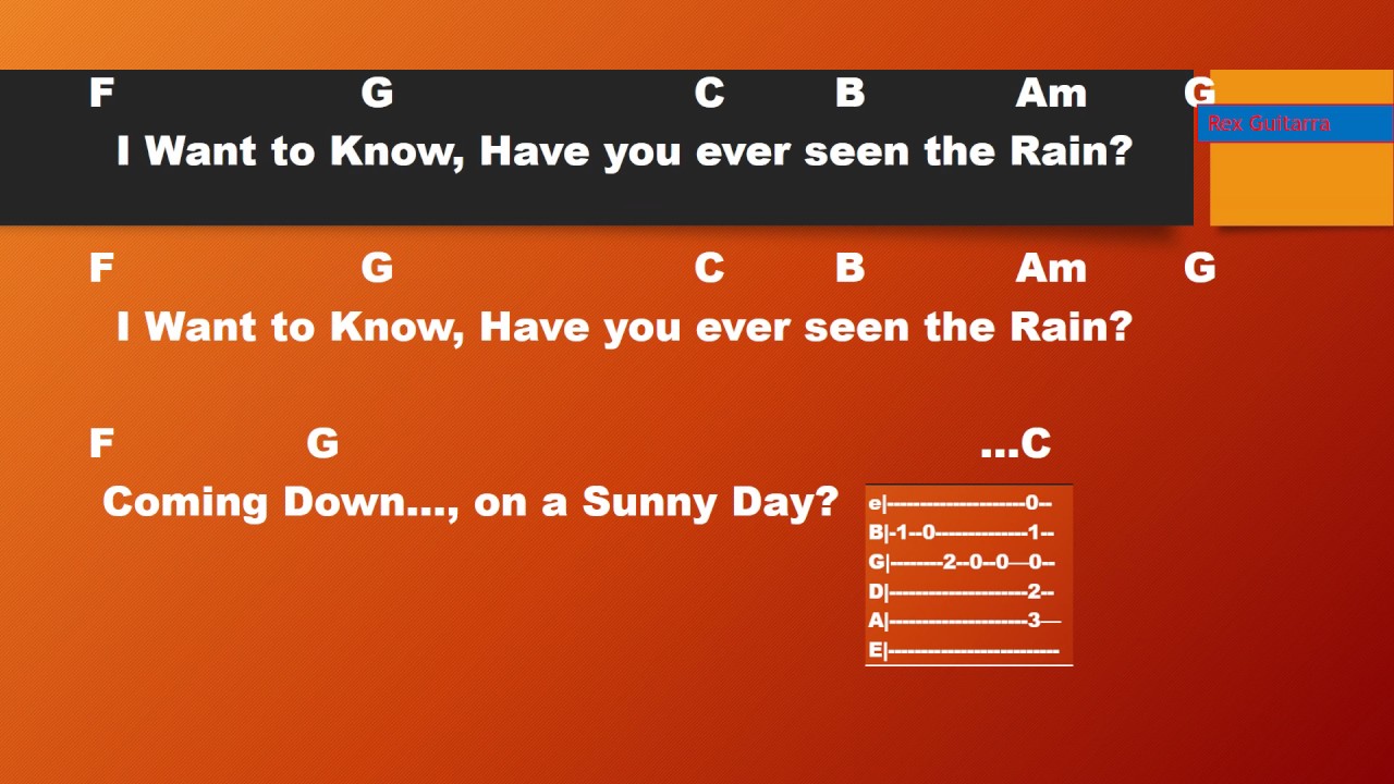 Have you ever seen the rain Acordes y Letra