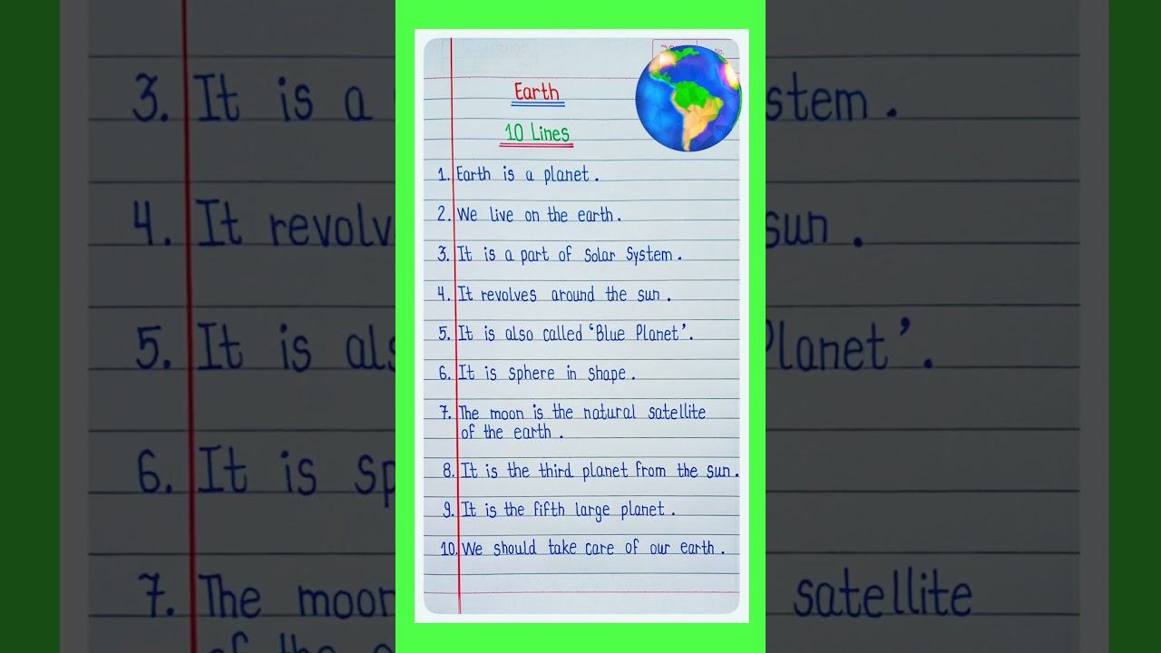 10 Lines On Earth in English/Essay On Earth in English/Earth Essay in English/Paragraph On Earth