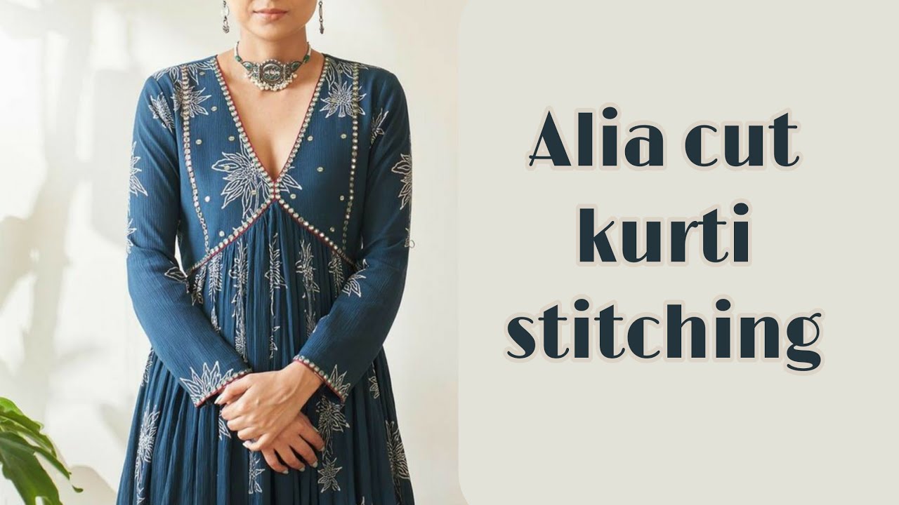 Alia cut kurti stitching | Boutique style Alia cut kurti | diy | saree to kurti