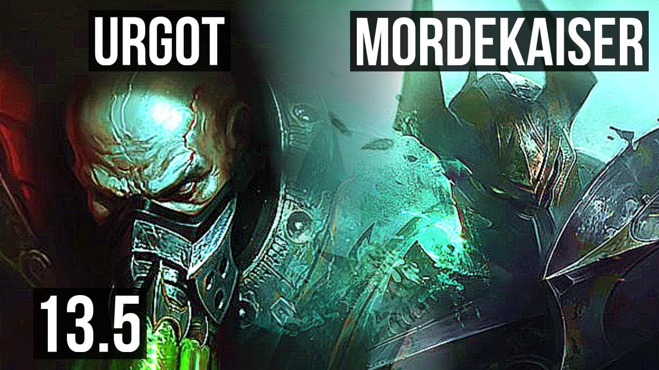 URGOT vs MORDEKAISER (TOP) | 9/1/5, 600+ games, Godlike, Rank 12 Urgot | KR Master | 13.5