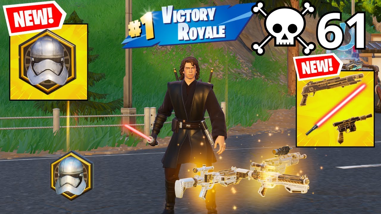 61 Elimination ANAKIN SKYWALKER Solo vs Squad Zero Build Gameplay WINS (Fortnite Season 3)