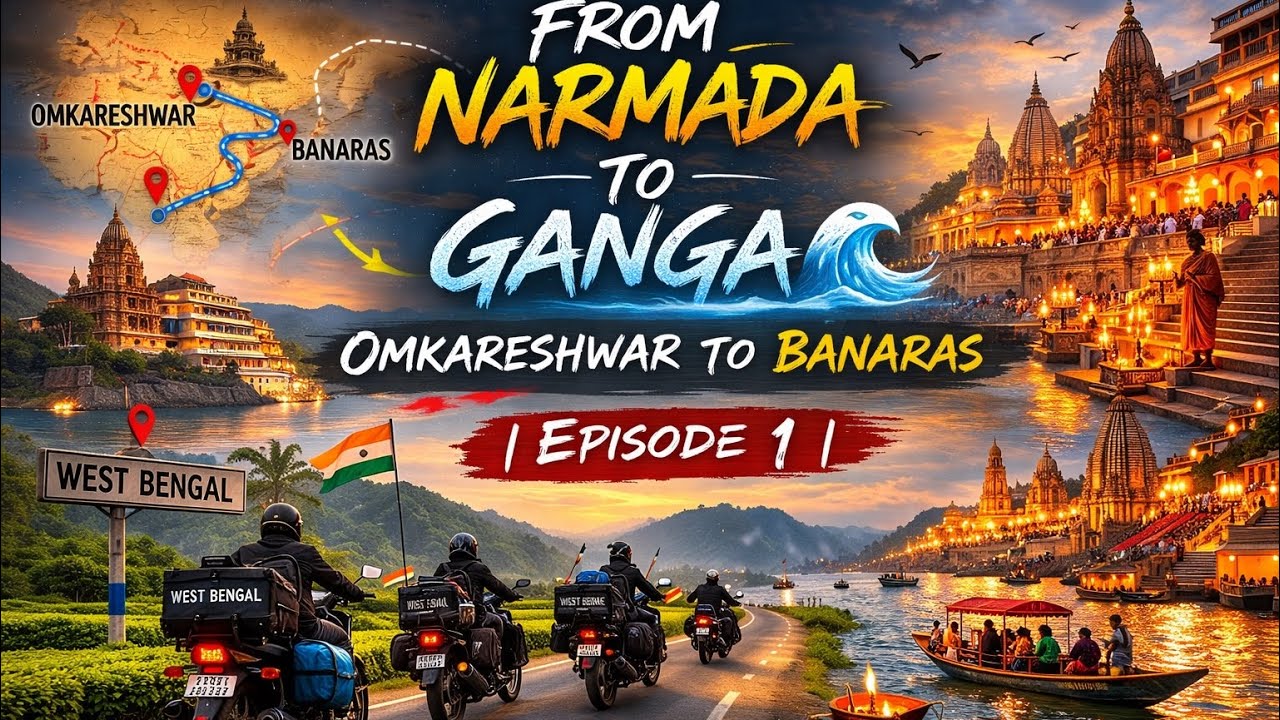 কলকাতা (Wb) to Kashi l From Narmada to Ganga 🌊 | Omkareshwar to Banaras EP-7 l Bike ￼Ride
