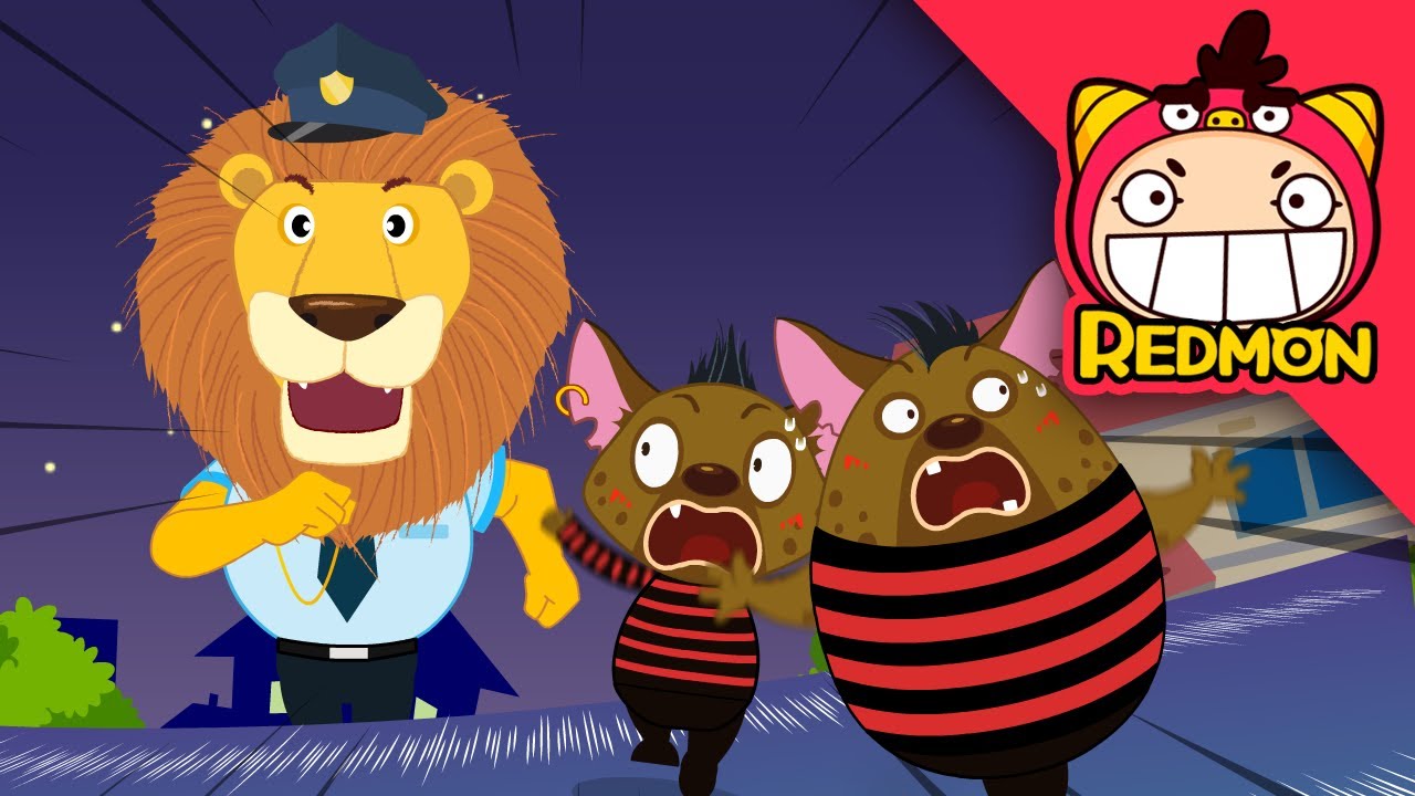 Lion police officer song | Animal Songs | Nursery Rhymes | police song | REDMON Kids Songs