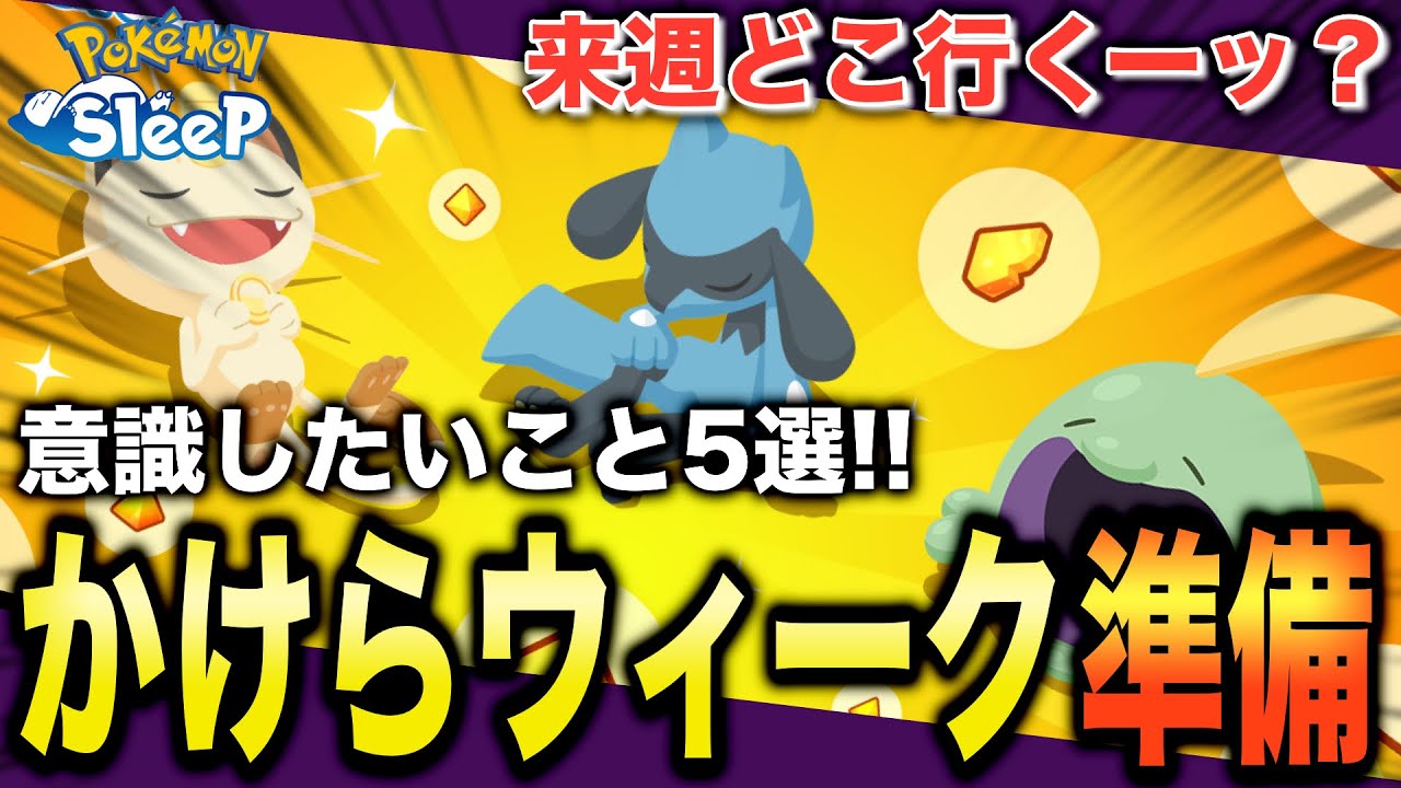 来週どこ行く？かけらウィークの準備で意識したいこと！【ポケモンスリープ】【ゆめのかけらGETウィークvol.2】