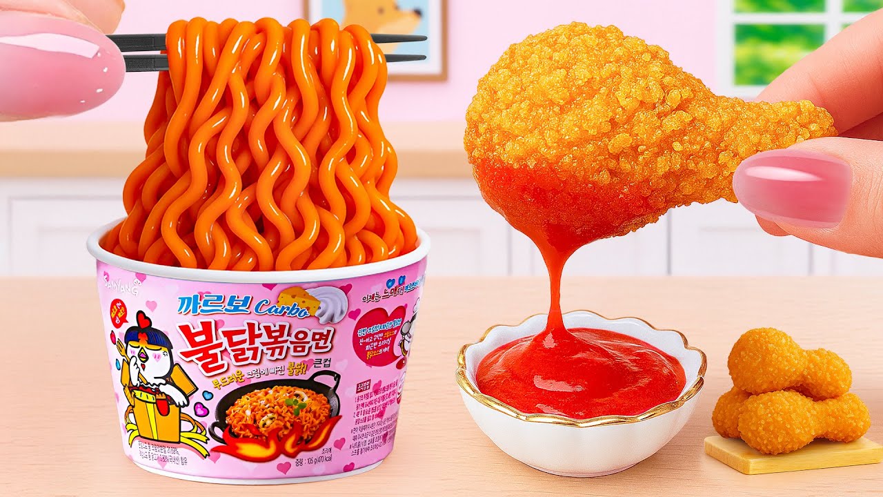 How To Cook Miniature AI Fried Mac and Cheese with Noodles | Tony Mini Food