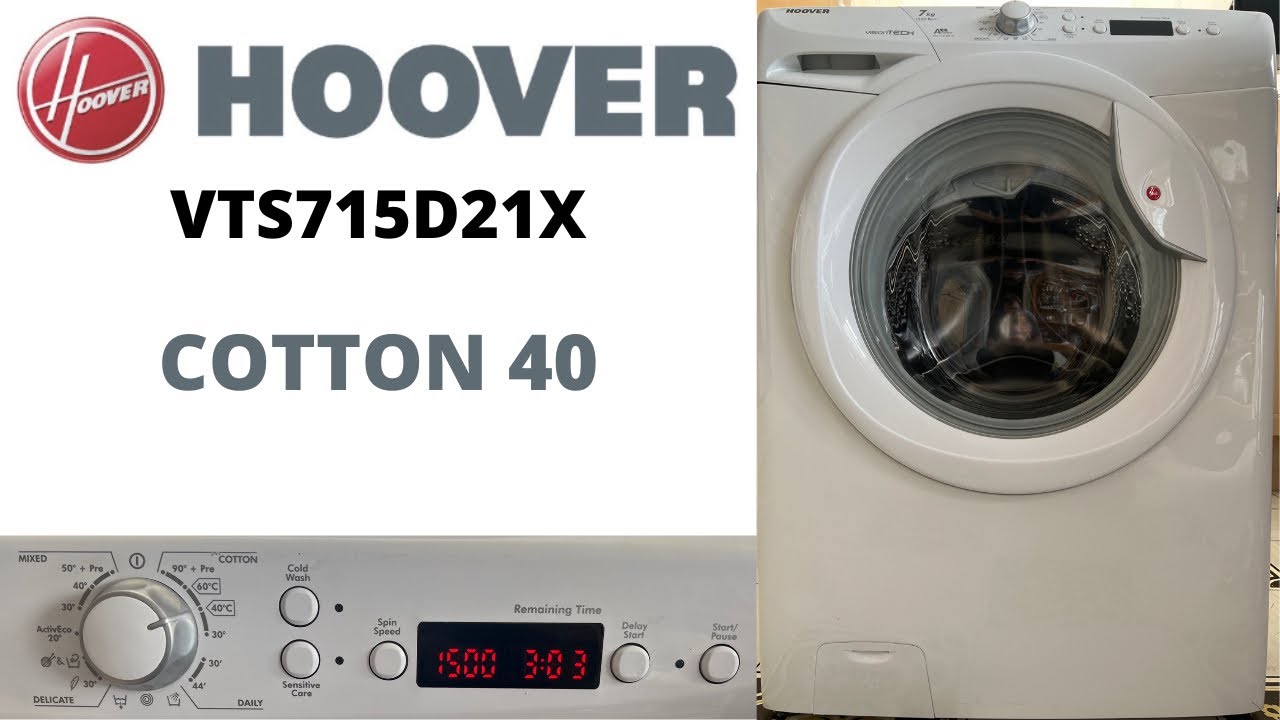 Hoover VisionTech VTS715D21X Washing Machine - Cotton 40
