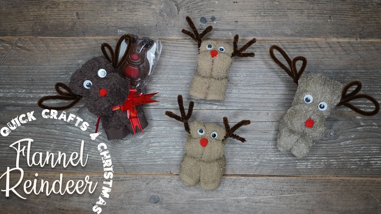 Wash Cloth Reindeer - Quick Crafts for Christmas