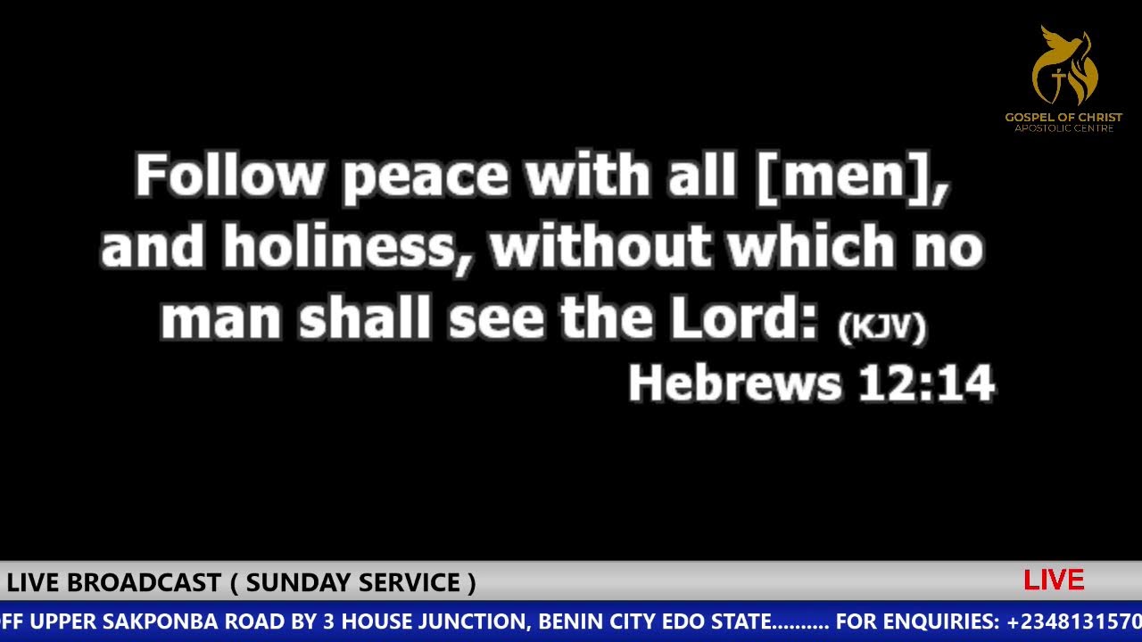 Gospel Of Christ Apostolic Centre Nigeria  Live Stream