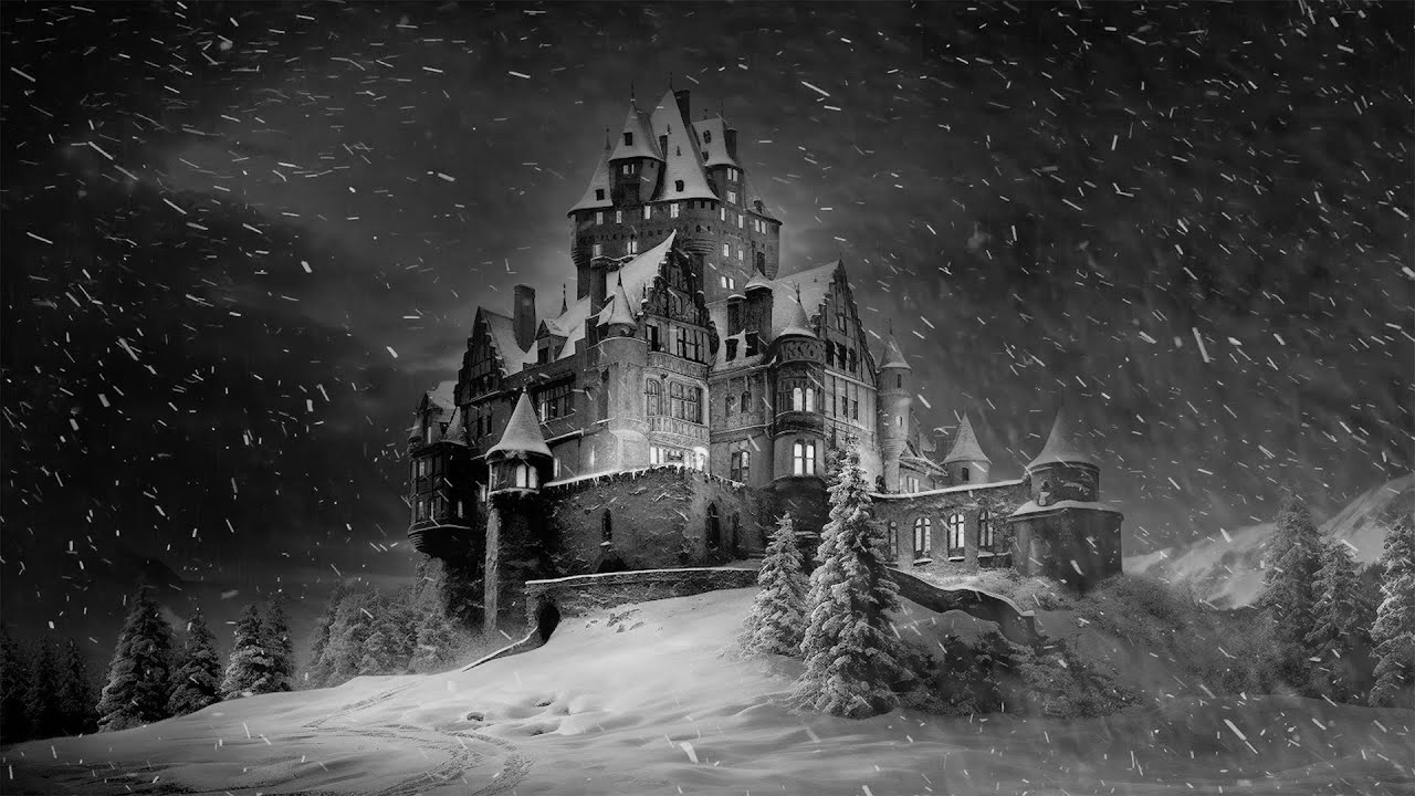 [4K] Атмосфера снежной бури в горном замке | Howling Blizzard для отдыха и сна
