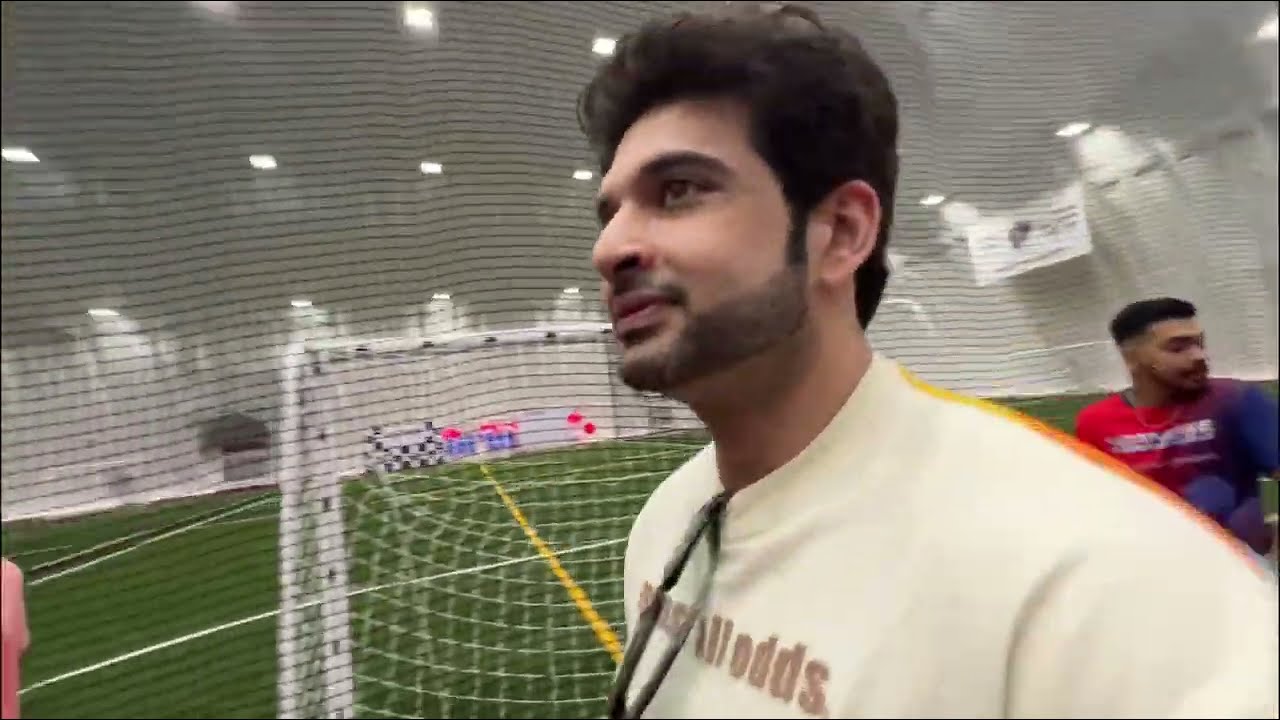 Karan Kundrra taking glance of Sports Arena at Danube Properties Dubai