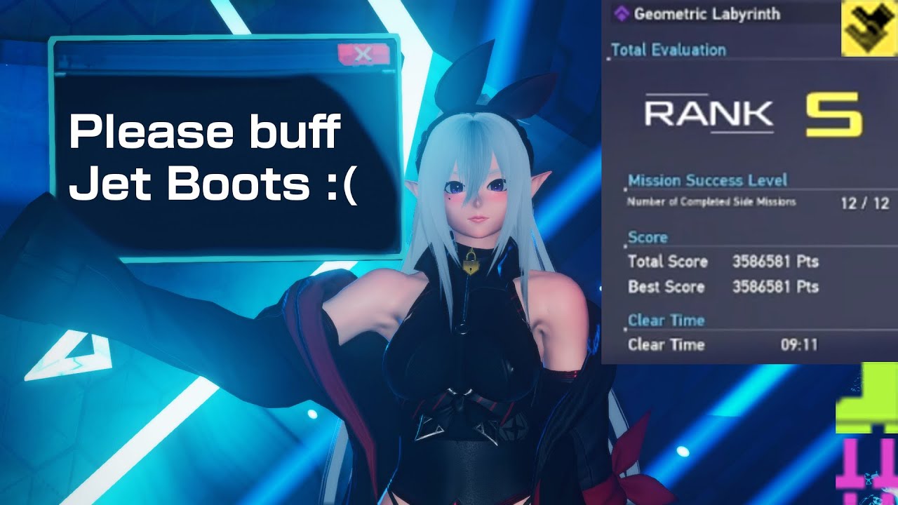[PSO2:NGS] Geometric Labyrinth Rank 2 Max Mods w/ Jet Boots Only (9:11)