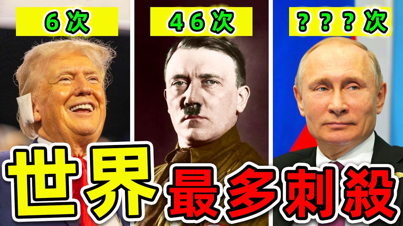 全世界&ldquo;被刺殺最多&rdquo;的10個總統！川普只排第10，希特勒排第4，第一名高達638次，擁有35000個女友。|#世界之最top #世界之最 #出類拔萃 #腦洞大開 #top10 #總統 #最多刺殺