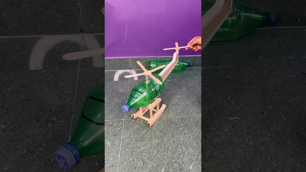 Helicopter 🚁 using plastic bottles #crafts #shorts #helicopter