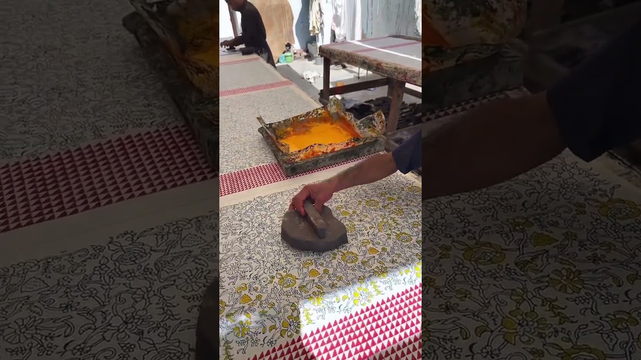 Yellow block printing