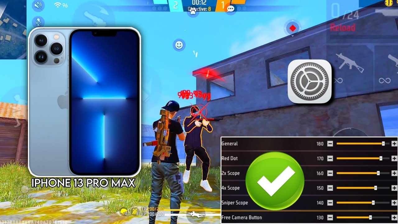 iPhone 13 Pro Max free fire sensitivity setting ⚙️ | iPhone 13 Pro Max free fire headshot setting ⚙️