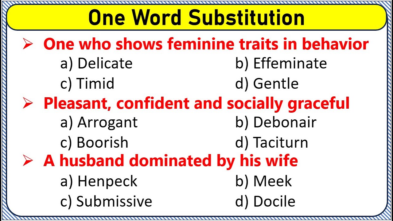 One Word Substitution | English Grammar | English grammar question answer | English Language #ows
