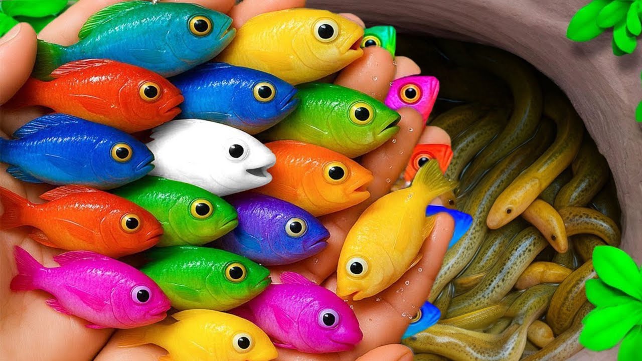 Catch Colorful Aquarium Fish In Small Ponds, Mosaic Guppies, Pencil Fish, Glass Fish, Turtles, Koi🥰🥰