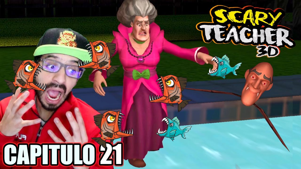 BROMA CON PIRAÑAS A LA MAESTRA LOCA | Scary Teacher 3D Capitulo 21 | Juegos Luky