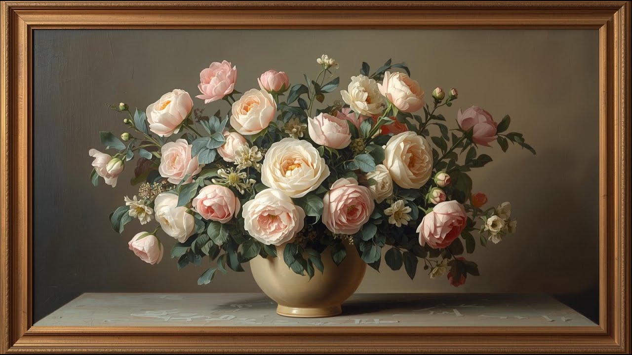Soft Bloom Elegance 4K — Timeless Floral Stillness for Refined Living