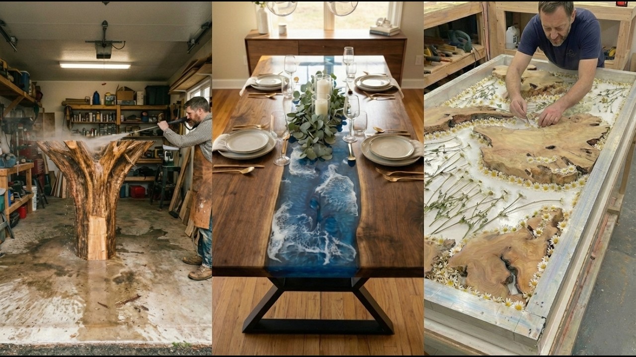 Amazing Epoxy Table Transformations (2K) | Relaxing Woodworking Compilation 🌌✨