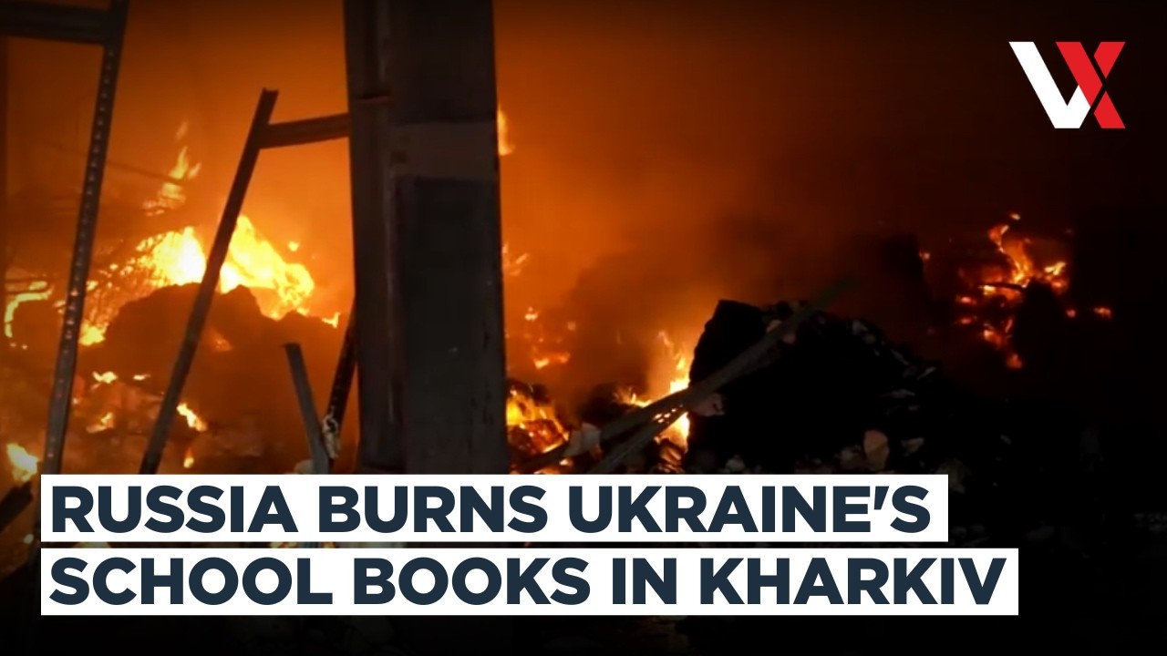 Russian Drone Attack Burns Ukraine's Textbook Warehouse | Millions Of Books Destroyed | VERTEX