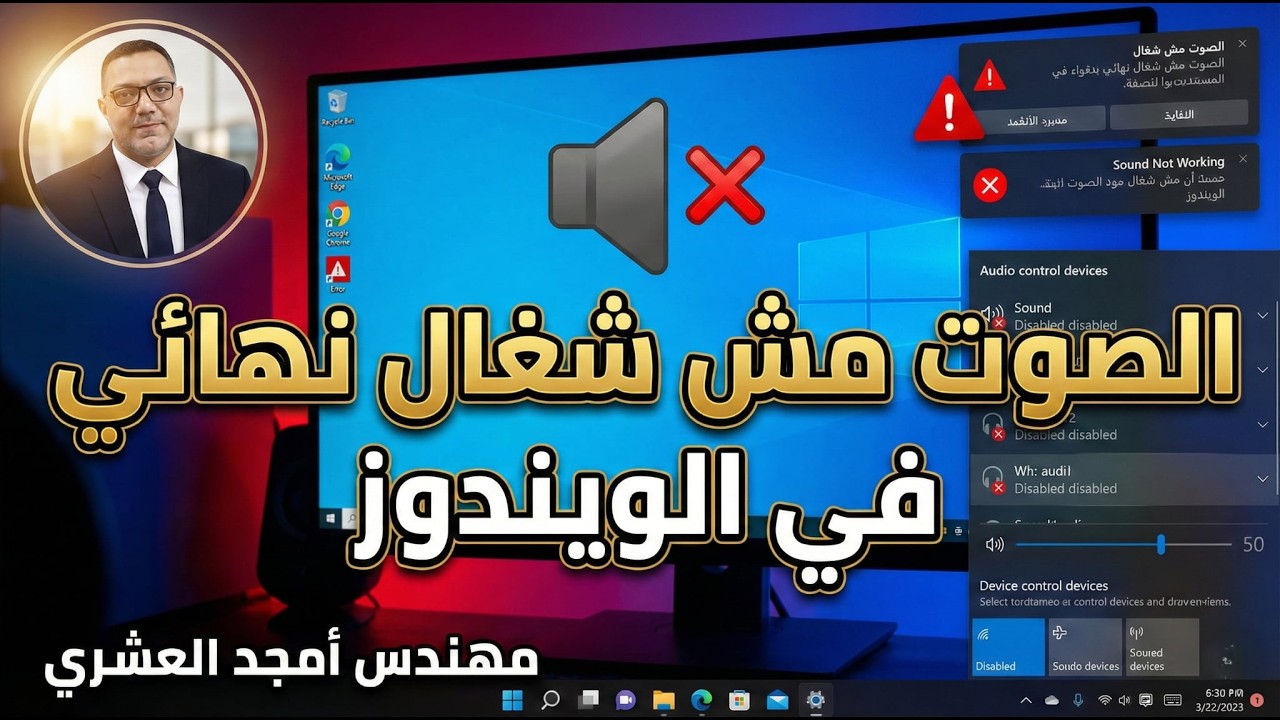 مفيش صوت خالص؟ حل مشكلة الصوت مش شغال نهائي الحل سريع ومضمون في ويندوز 10 و11 قبل ما تروح للصيانة