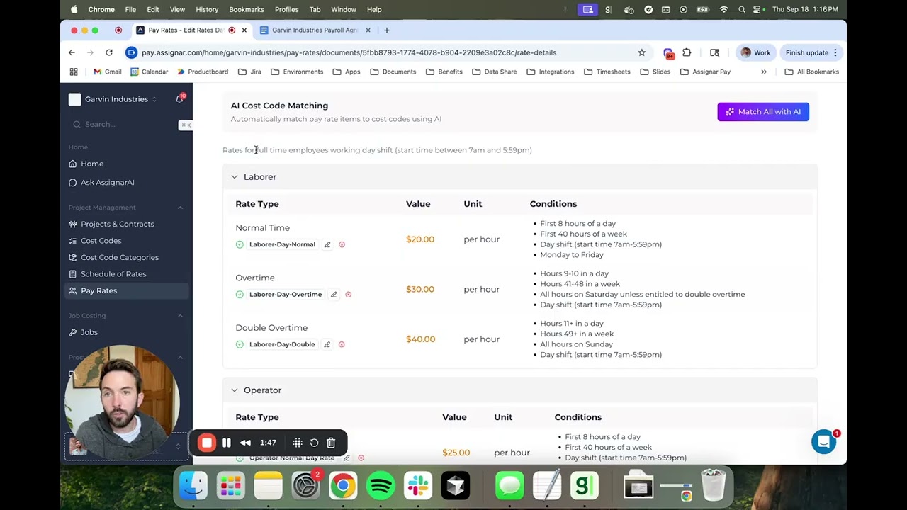 Assignar Pay Rates: Automate Complex Payroll With AI—Accurate Codes, Flexible Rules