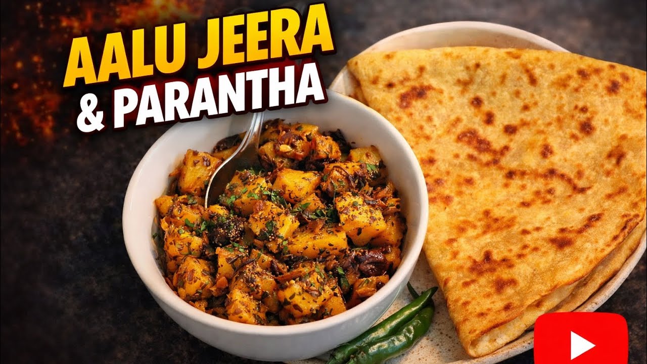 Perfect Aalu Jeera & Paratha | Simple Indian Home Food Recipe 