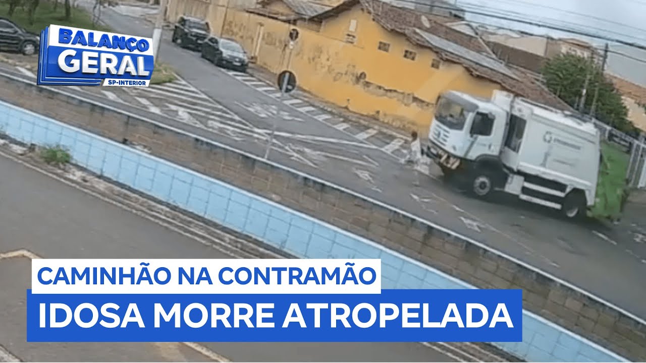 Idosa de 70 anos morre atropelada em avenida por caminhão da coleta que trafegava na contramão