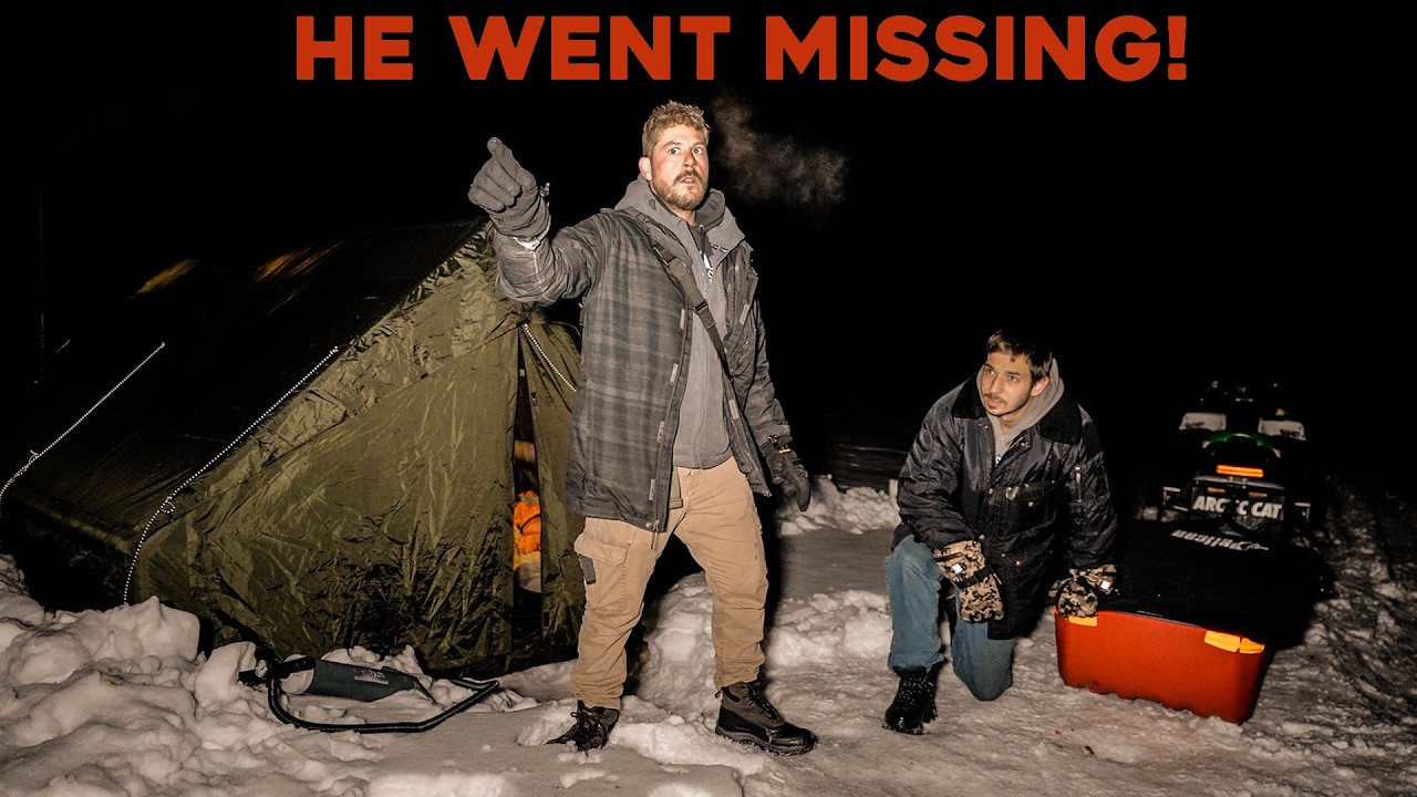 (HE WENT MISSING!) WE SHOULD HAVE LEFT while WINTER CAMPING on FROZEN LAKE in the HAUNTED WOODS