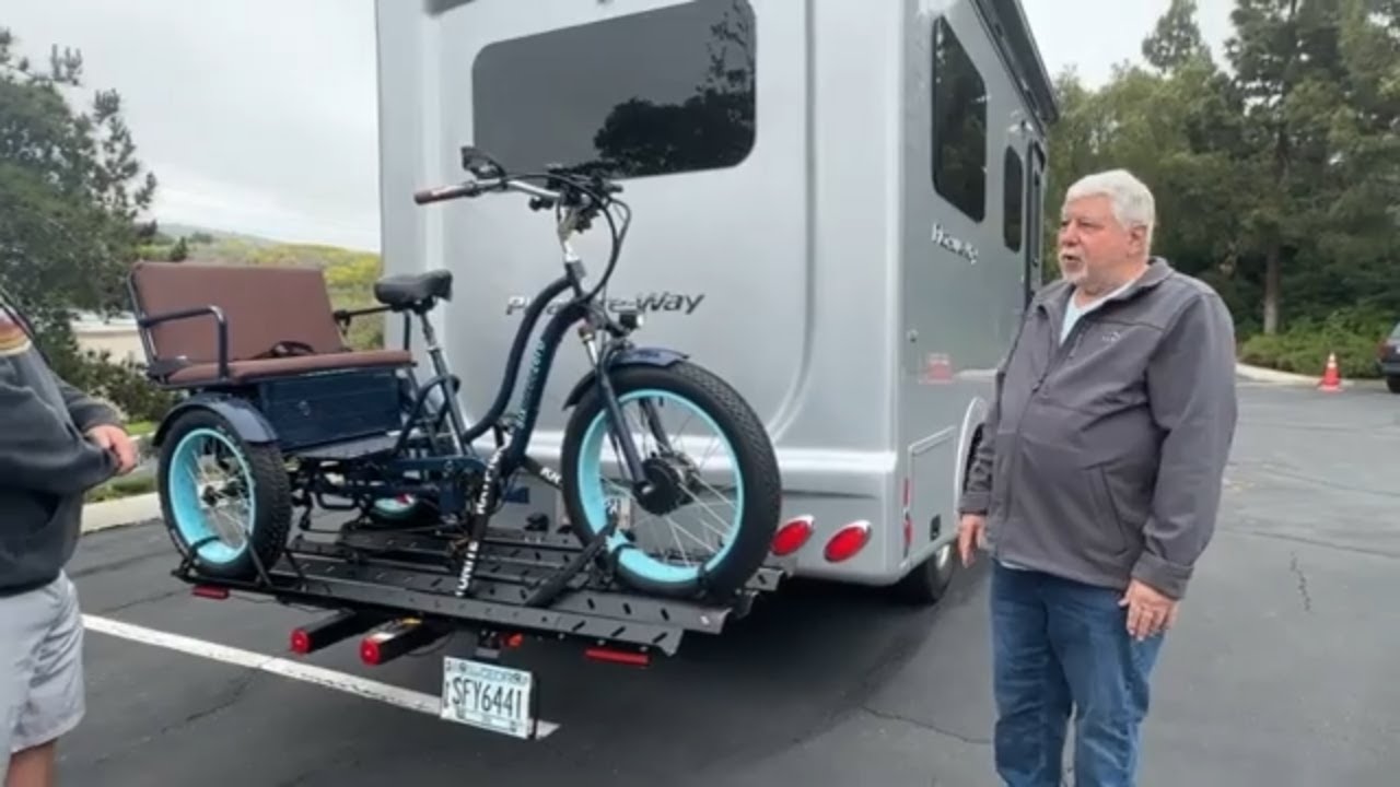 RV Life: Ultimate EBike Companion on RV Trips!  EBike Rickshaw for Passengers & How To Transport It